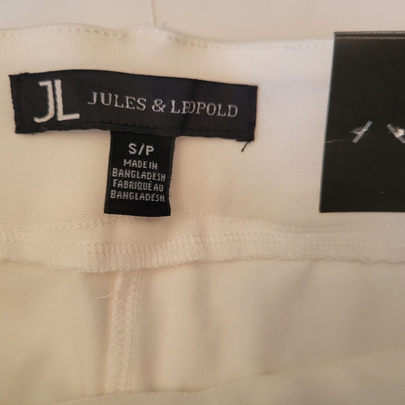 Jules & Leopold White Slacks Small Work Demure Office Modern Classic - Picture 3 of 4